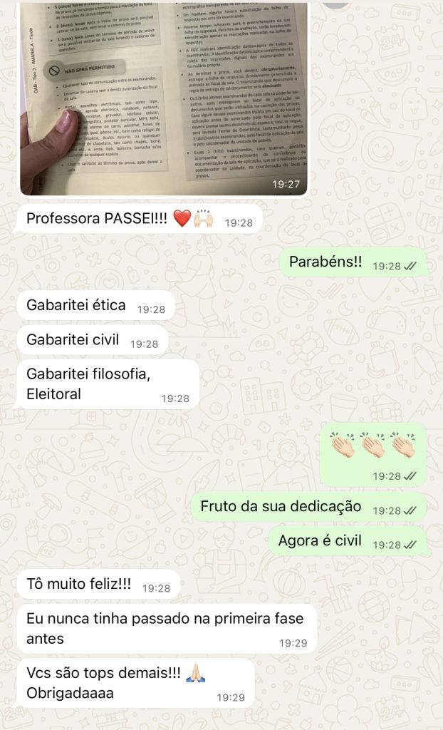 Recado de aluno do CPAA
