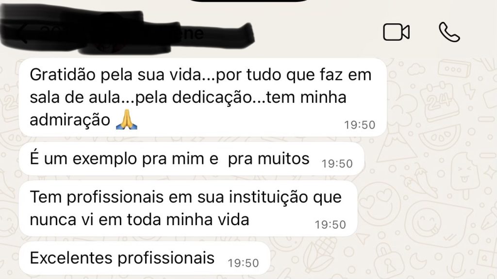 Recado de aluno do CPAA