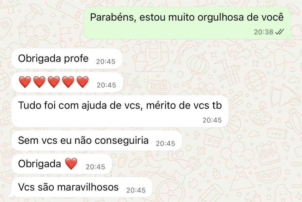 Recado de aluno do CPAA