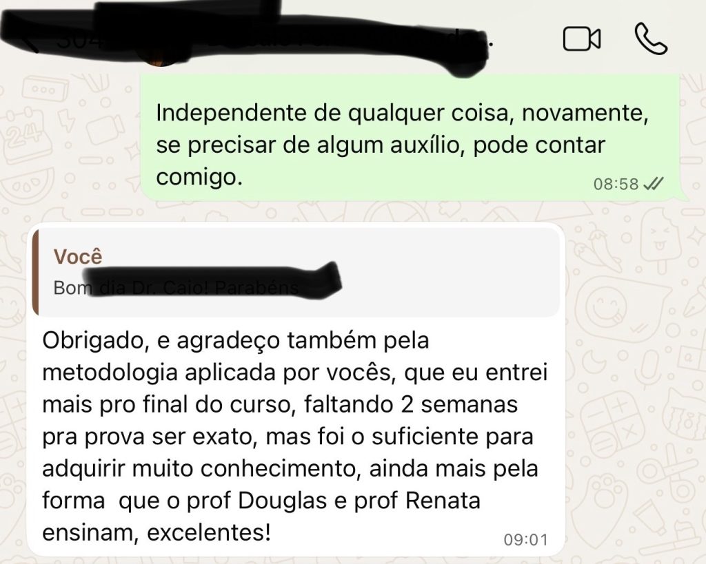Recado de aluno do CPAA
