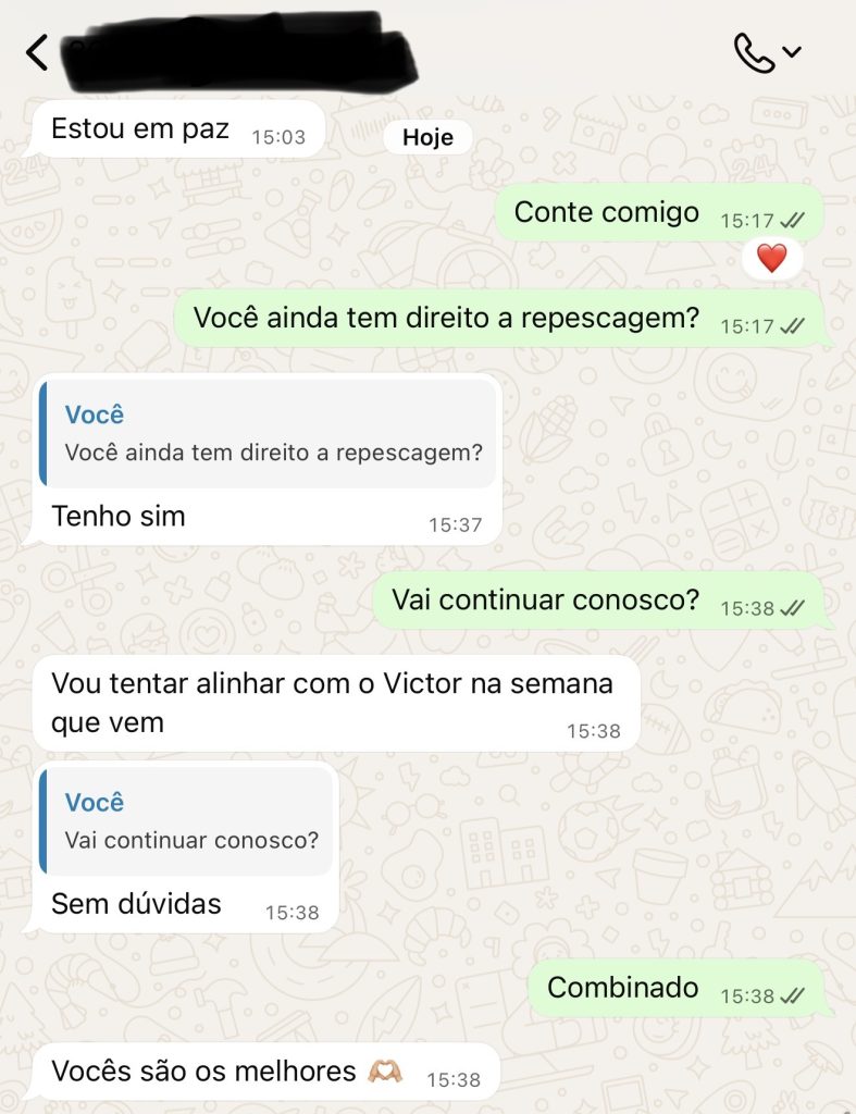 Recado de aluno do CPAA